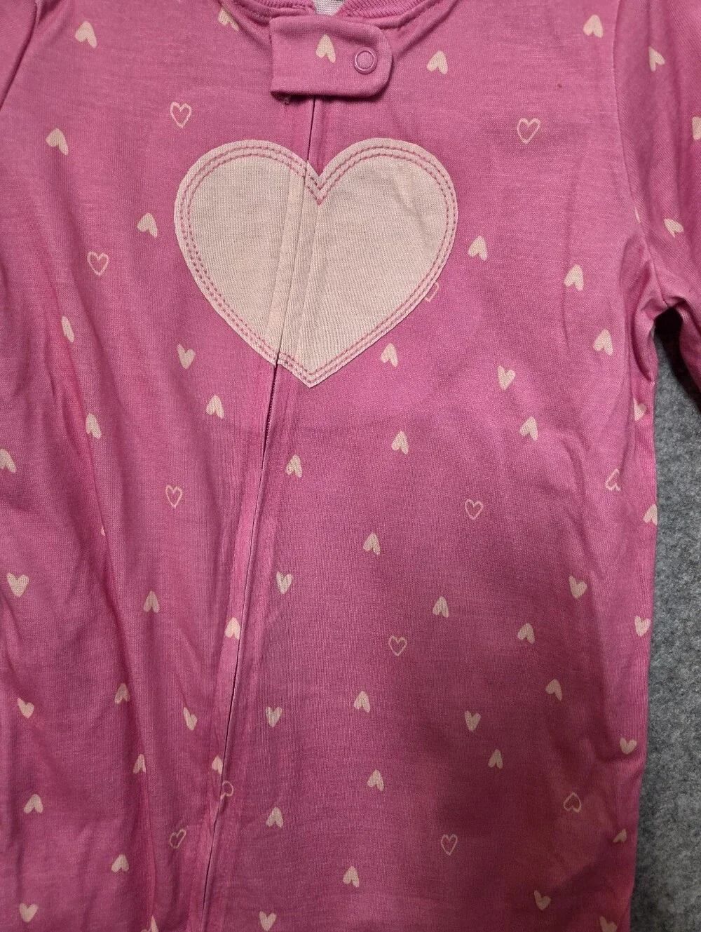 Carter's Pink & Light Pink Heart and Cherry Footed One-Piece 2-Pack 3T Nwt